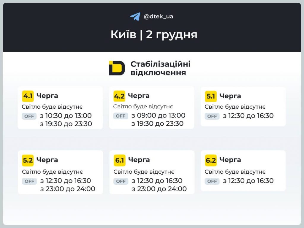 Где и когда будут отключать свет в Киеве 2 декабря: расписание по очередям