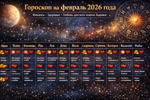 Детальный гороскоп на февраль 2026: финансы, здоровье, любовь для всех знаков Зодиака