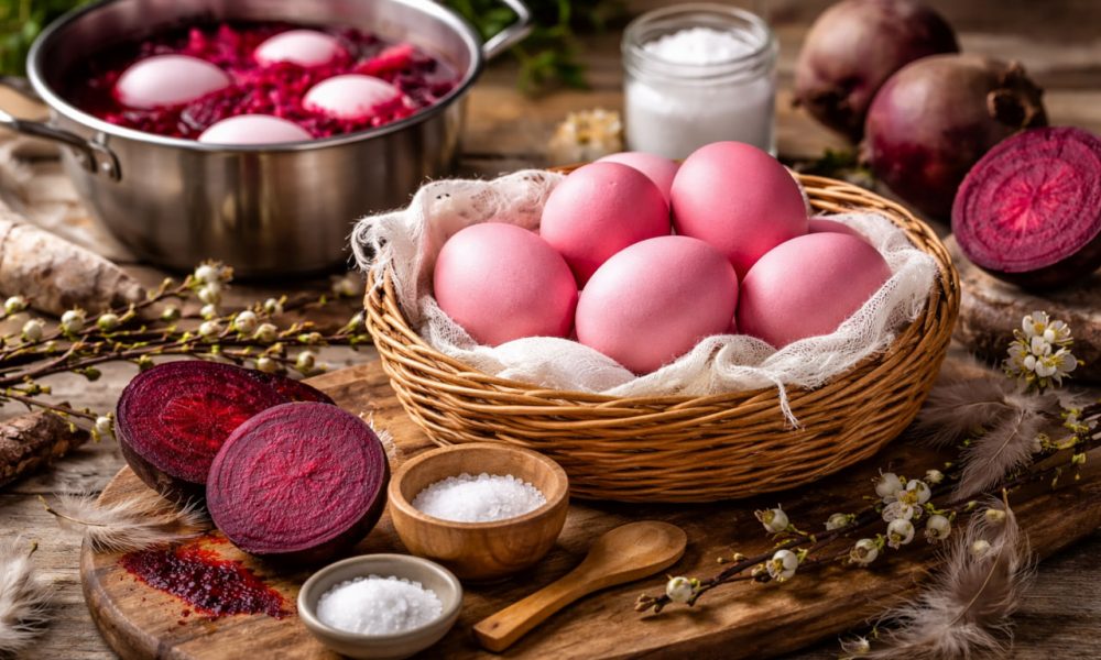 Как сделать розовые пасхальные яйца без красителей: простой способ окрашивания свеклой