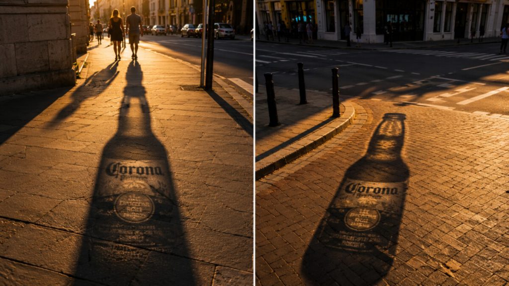 Corona создала рекламу, которая появляется только на закате: как увидеть бутылку из теней