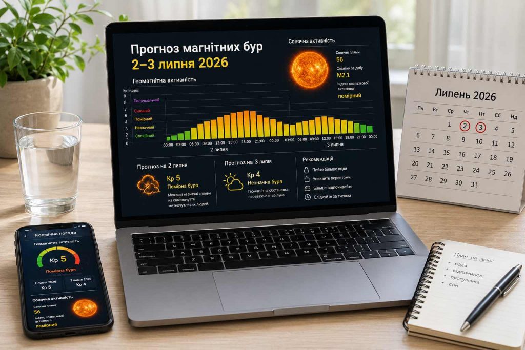 Магнитные бури 2–3 июля 2026: когда будет самый высокий Kp и что важно знать