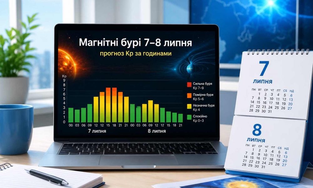 Магнитные бури 7–8 июля 2026: будет ли шторм и какой Kp ожидается по часам