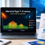 Магнитные бури 7–8 июля 2026: будет ли шторм и какой Kp ожидается по часам