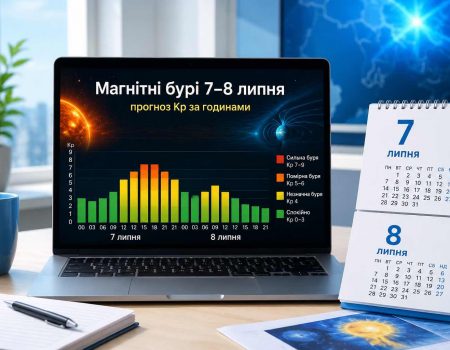 Магнитные бури 7–8 июля 2026: будет ли шторм и какой Kp ожидается по часам