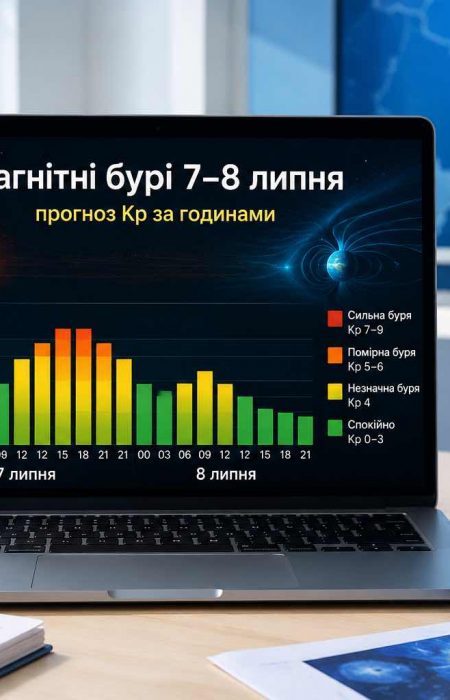 Магнитные бури 7–8 июля 2026: будет ли шторм и какой Kp ожидается по часам