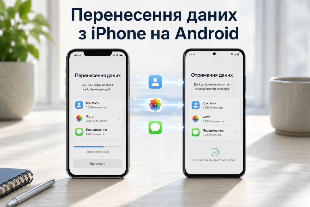 Как перенести данные с iPhone на Android: пошаговая инструкция без потери файлов Как перенести данные с iPhone на Android: пошаговая инструкция без потери файлов