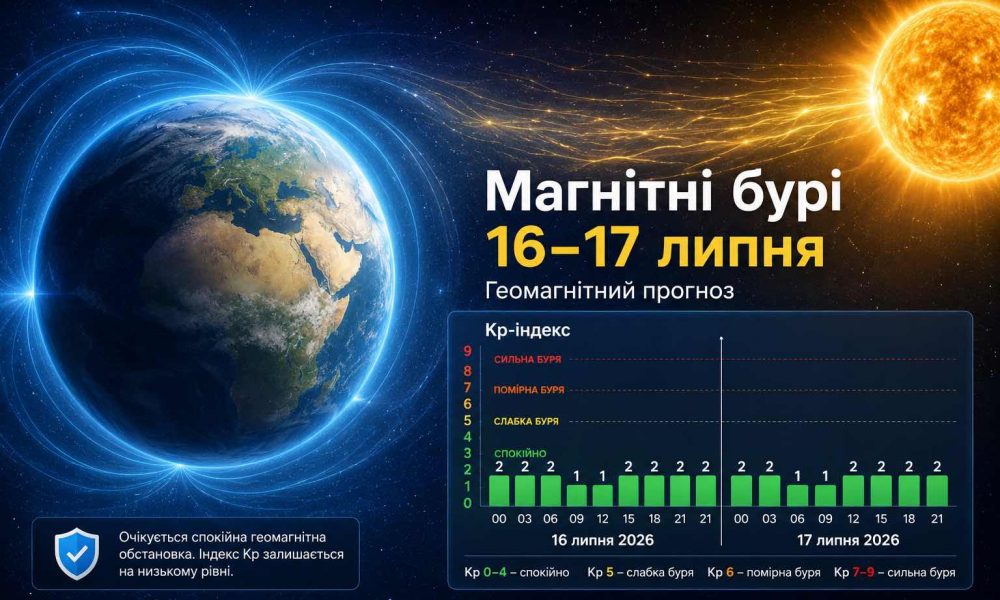 Будут ли магнитные бури 16–17 июля: свежий прогноз индекса Kp по часам и пиковые периды