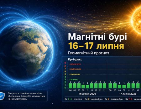 Будут ли магнитные бури 16–17 июля: свежий прогноз индекса Kp по часам и пиковые периды