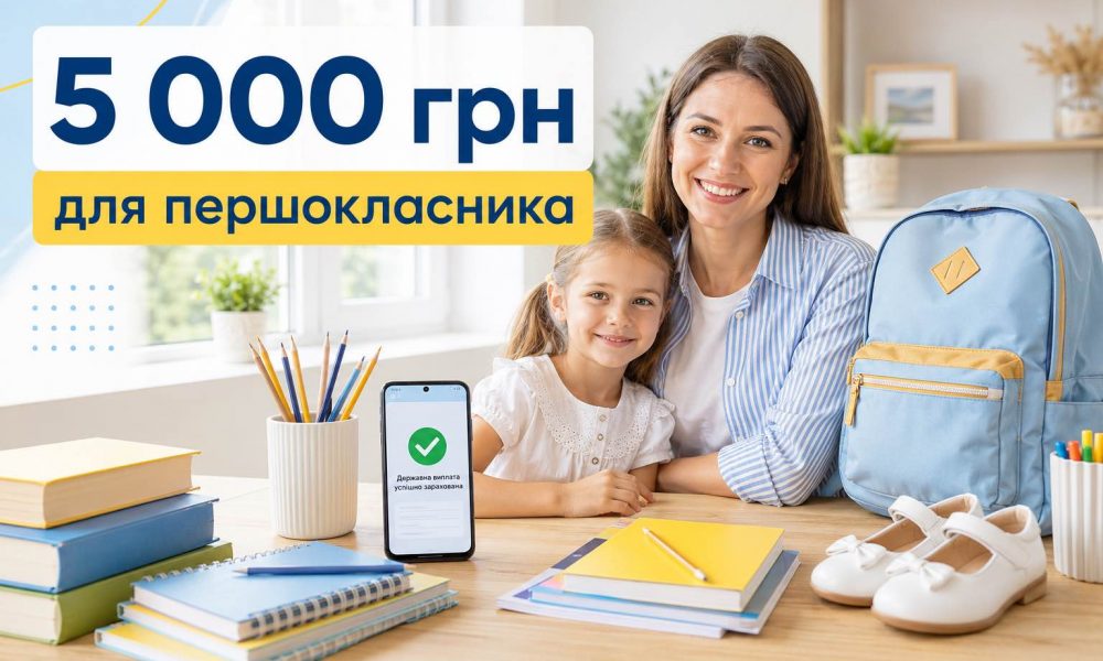 5000 гривен первокласснику в 2026 году: как родителям оформить выплату — пошаговая инструкция