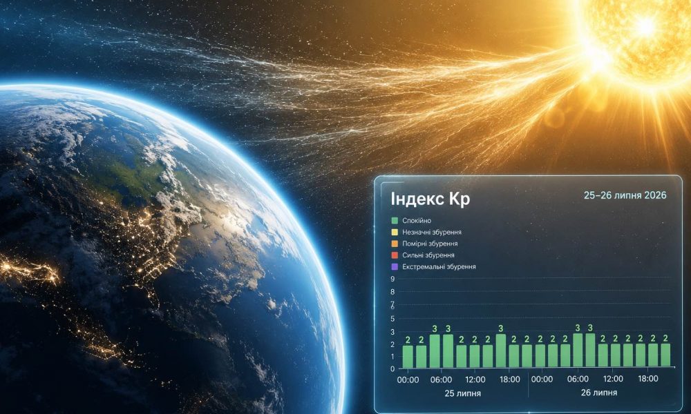 Прогноз магнитных бурь на 25–26 июля: опасные часы и уровень Kp