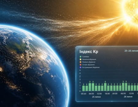 Прогноз магнитных бурь на 25–26 июля: опасные часы и уровень Kp