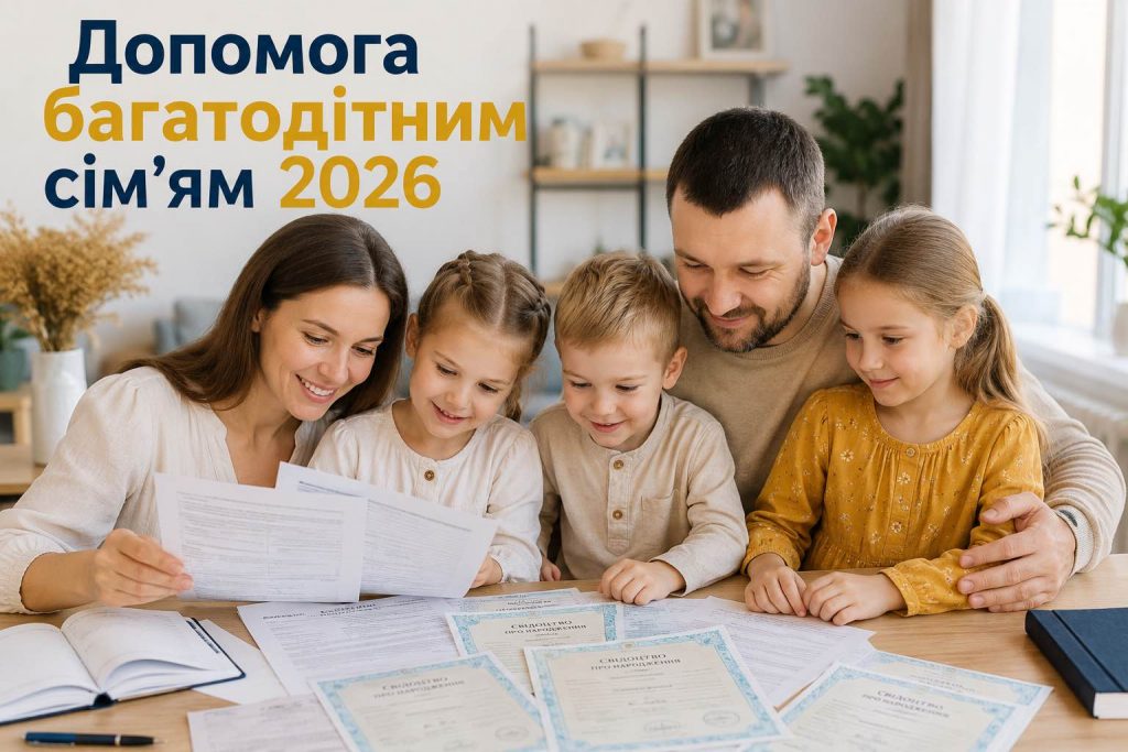 Пособие многодетным семьям в Украине в 2026 году: как оформить 2100 грн и какие нужны документы Пособие многодетным семьям в Украине в 2026 году: как оформить 2100 грн и какие нужны документы