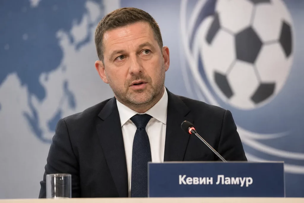 Кевин Ламур на мероприятии международной футбольной организации.