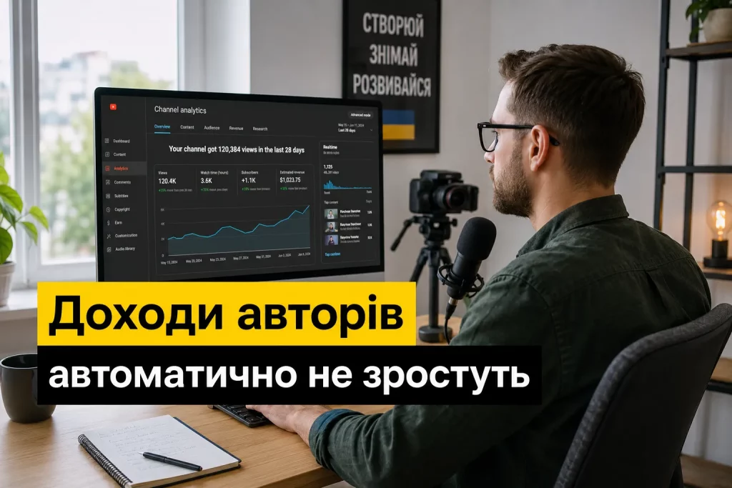 счетчик просмотров под обычным видео и показатели аналитики YouTube.