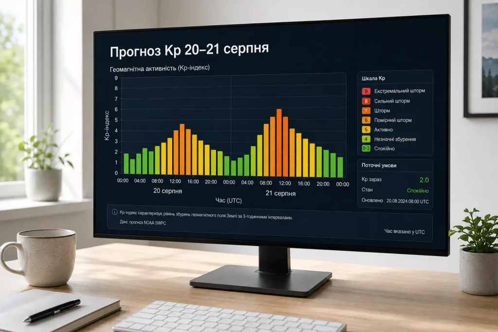 график Kp 20–21 августа