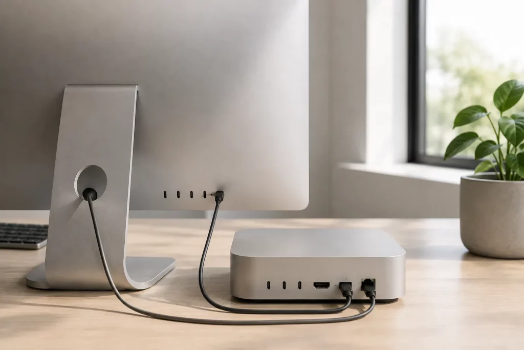 задняя панель нового Mac mini с портами