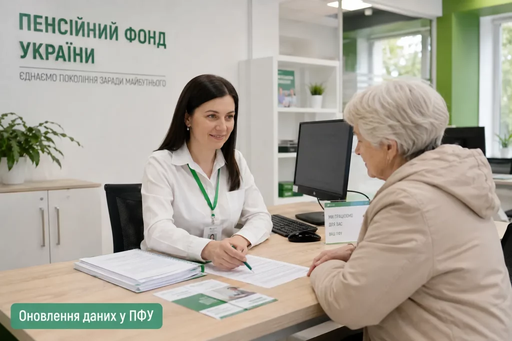 консультация пенсионера в сервисном центре Пенсионного фонда Украины