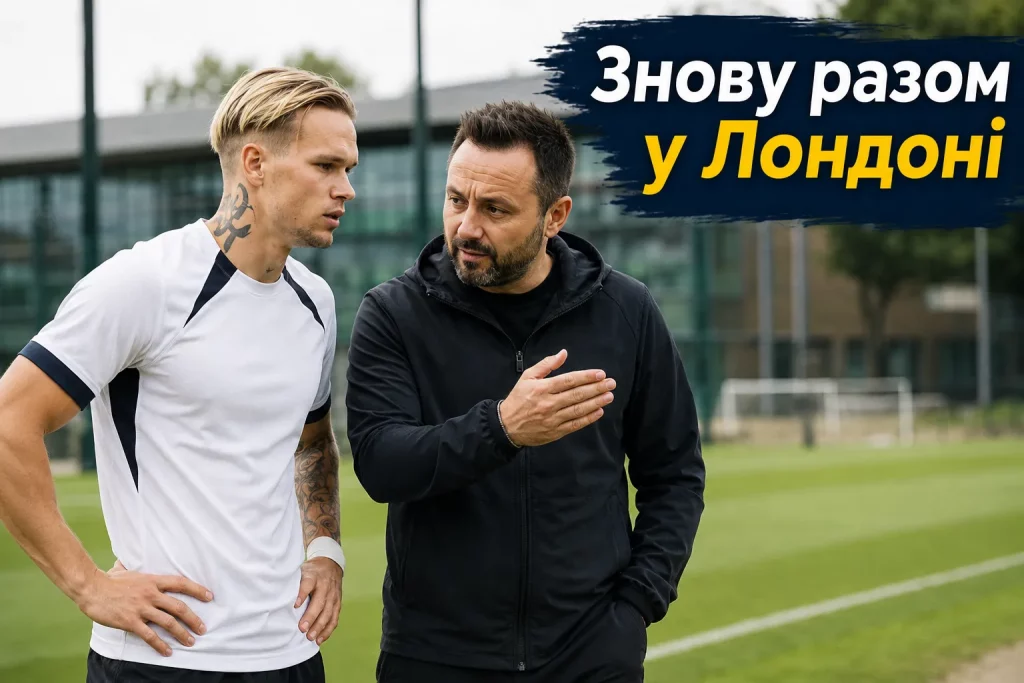 Роберто Де Дзерби и Михаил Мудрик на футбольной тренировке