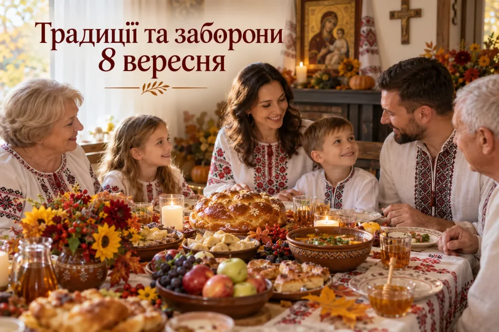  семейная праздничная трапеза с традиционными блюдами