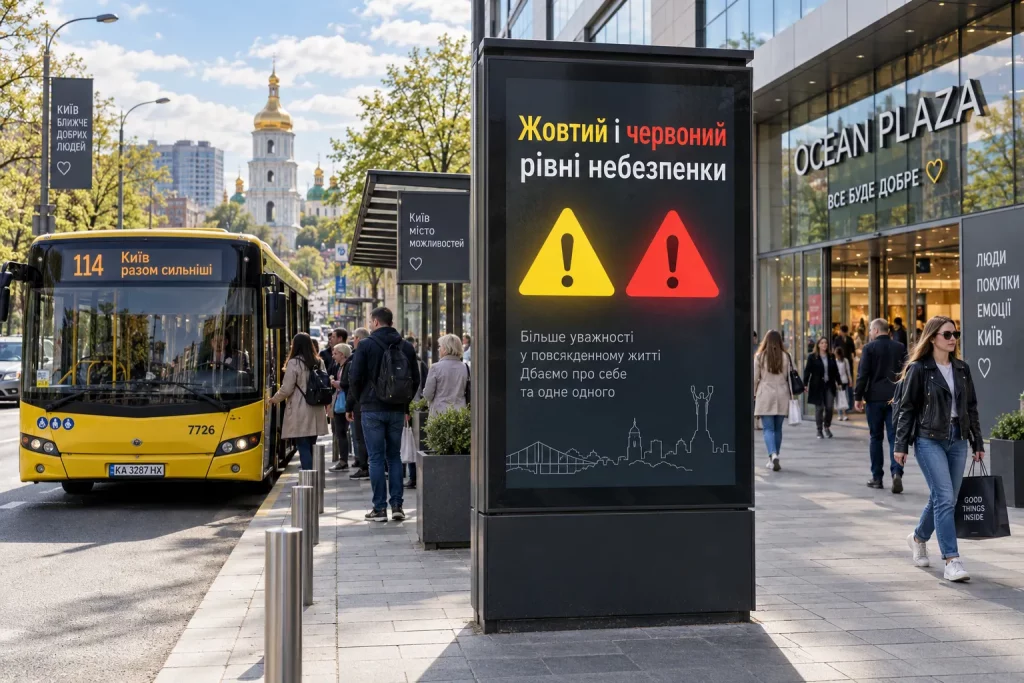 Желтый и красный уровни опасности в Киеве: как будут работать ТРЦ, магазины и транспорт