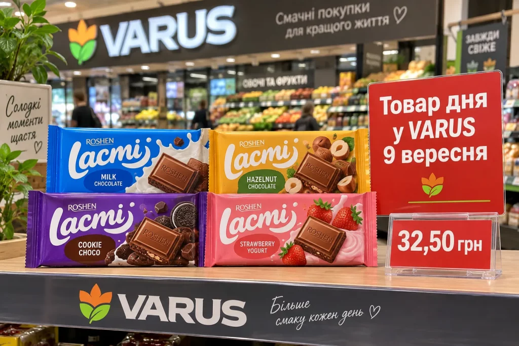 Товар дня в VARUS 9 сентября 2026 года: какой шоколад продают со скидкой 53%