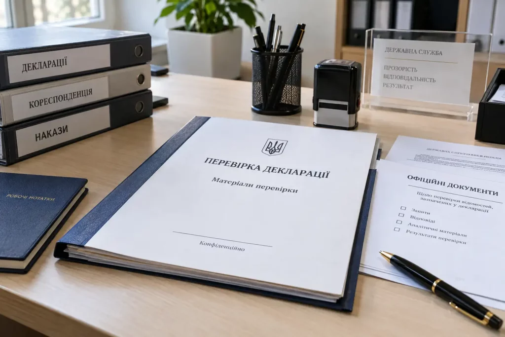 стопка официальных документов и печать на светлом рабочем столе, атмосфера деловой проверки