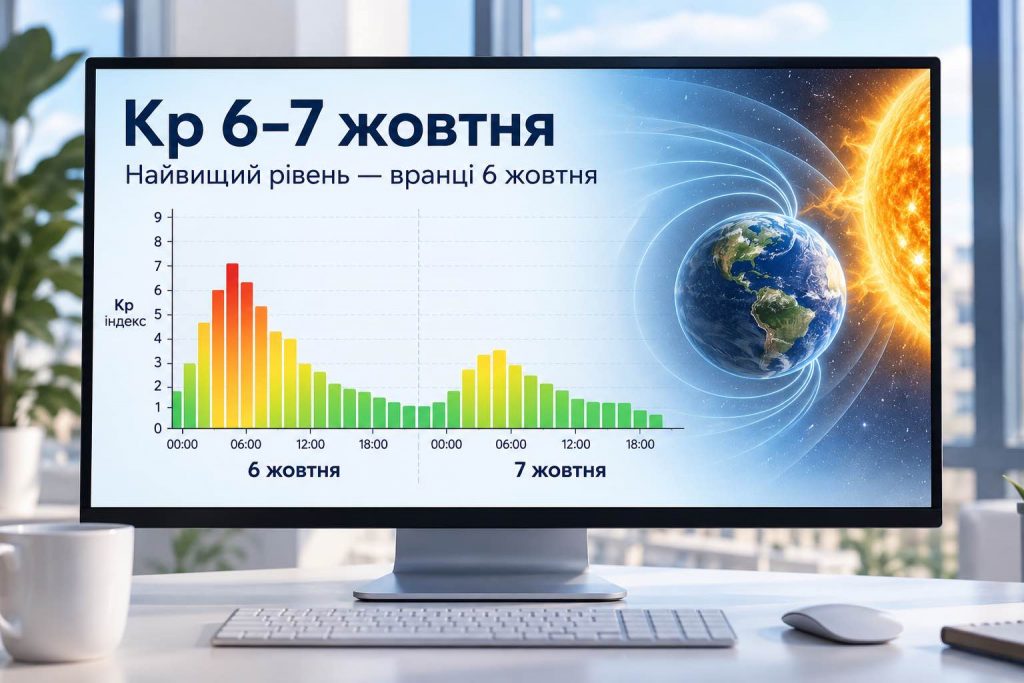 Kp вырастет утром: магнитные бури 6 и 7 октября — свежий прогноз для Украины