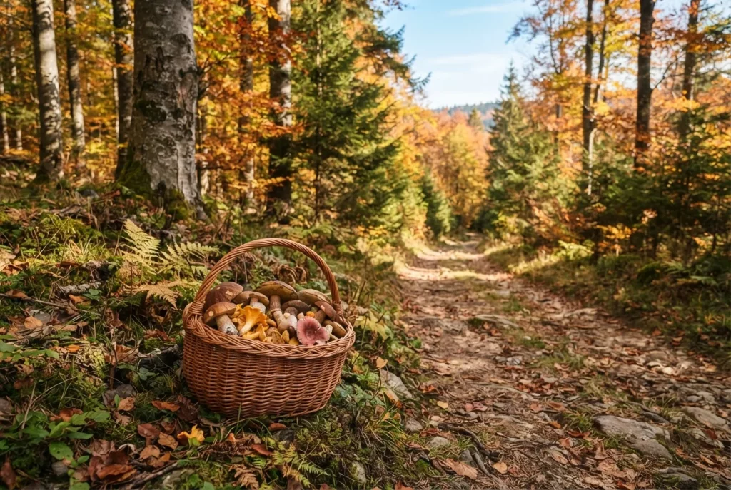 Горный лес Закарпатья осенью