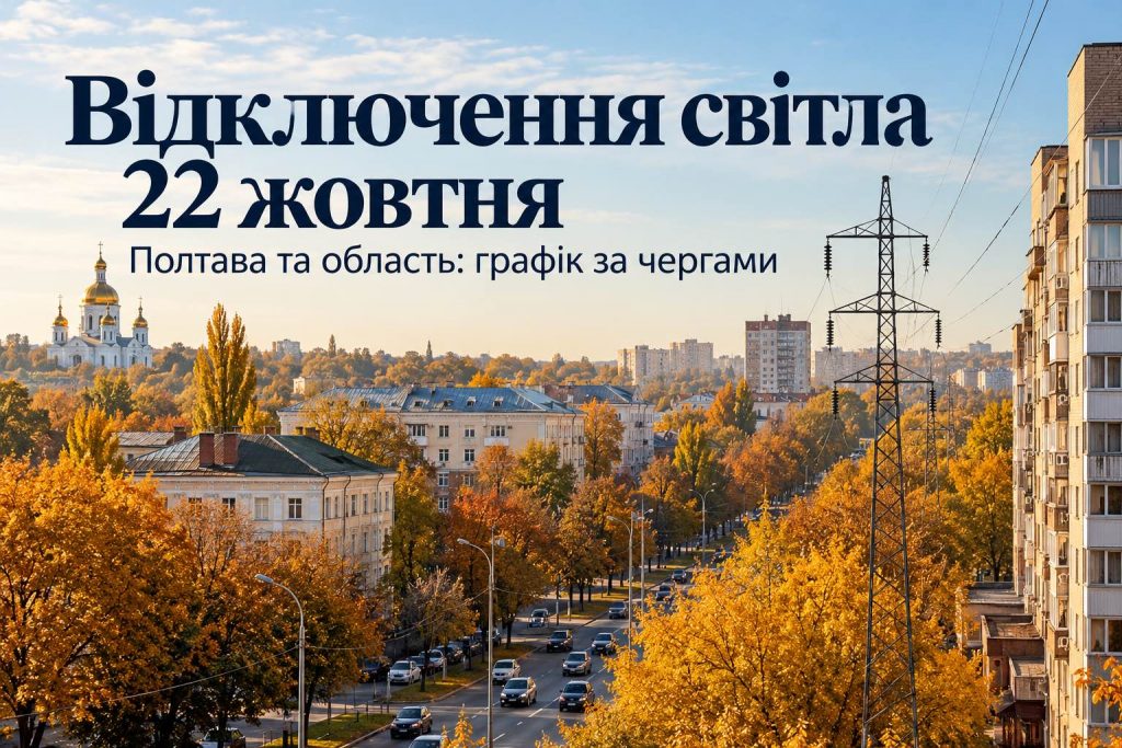 Отключения электроэнергии в Полтавской области 22 октября: полное расписание по очередям