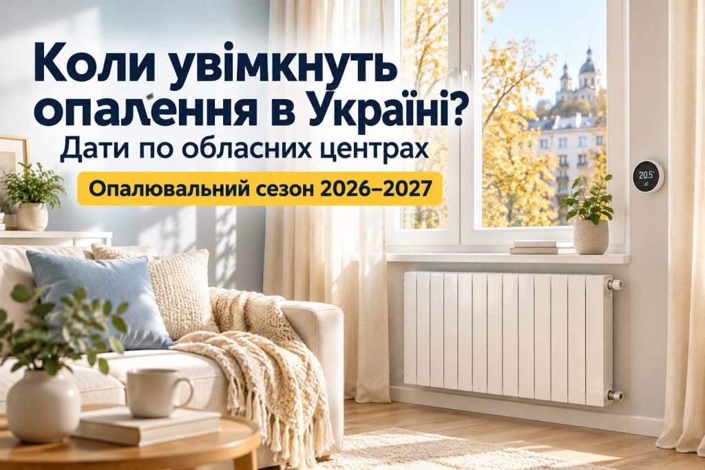 Отопительный сезон 2026-2027 в Украине: где уже тепло, а когда включат батареи в остальных городах Отопительный сезон 2026-2027 в Украине: где уже тепло, а когда включат батареи в остальных городах