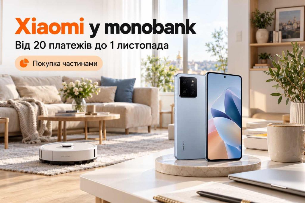 Xiaomi в monobank от 20 платежей до 1 ноября: как купить технику выгодно и получить подарок